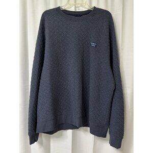 LL Bean Quilted Men’s Large Crewneck Pullover sweatshirt  Navy Blue Size XXL